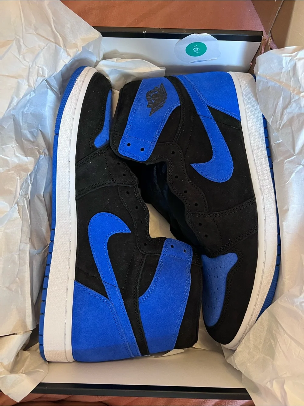 Jordan High-Top Sneakers in Black & Royal Blue